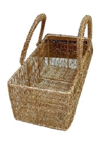 Environment Friendly Brown Rectangular Shape Multi Purpose Designer Hand Made Bamboo Basket