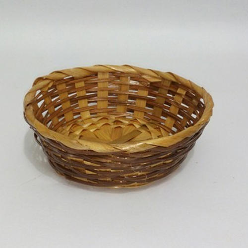 Environment Friendly Brown Round Shape Multi Purpose Designer Bamboo Basket