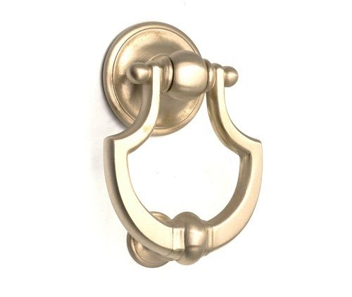 Aluminum  Long Life Shield Brushed Brass And Golden Color Door Knocker For Home