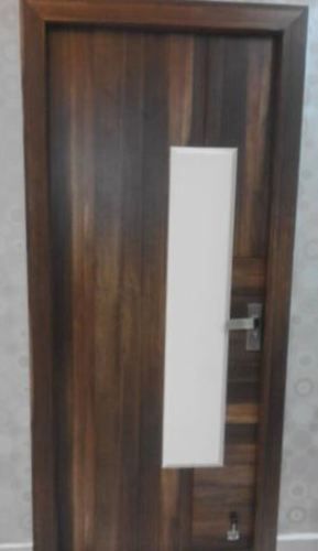 Finished 70Mm Thick Brown Color Rectangle Single Wooden Door With Parlin Work