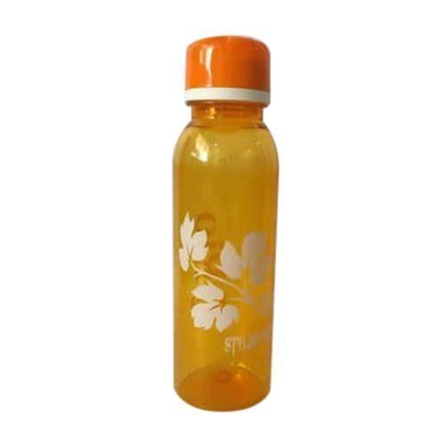 A Grade Plastic Made Orange Colour Printed Pet Bottle In Round Shape Strong And Durable