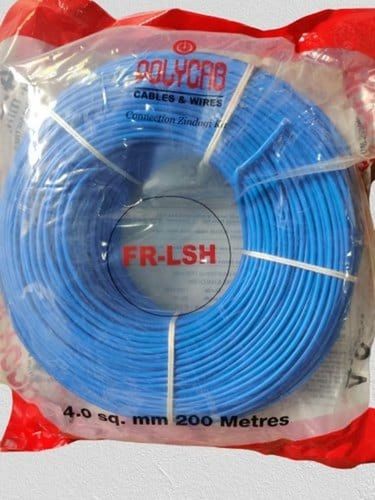 Crack Resistance And Easy Maintain Heat Resistance Polycab Sky Blue Electric Cables