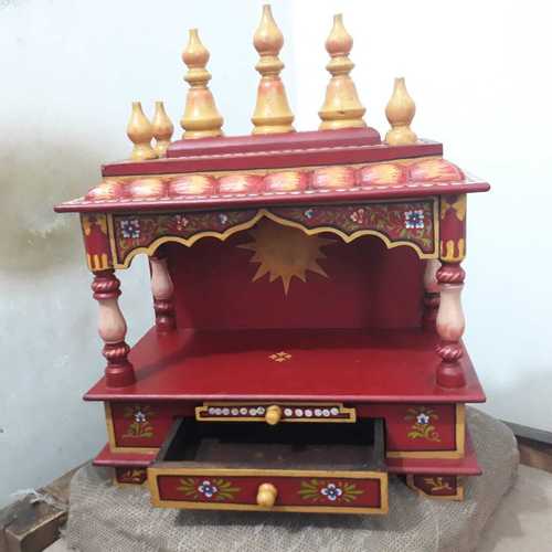 Dark Brown Plain Wooden Temple Used In House, Office And Shops