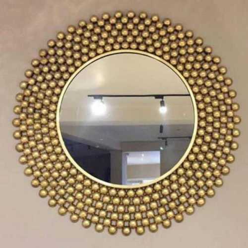 Decorative Golden Finish Wall Mount Stainless Steel Glass Mirror