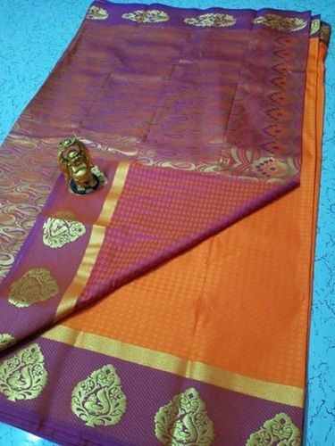 Intricate Design And Mesmerizing Colour Palette Rich Quality Brown Art Silk Saree