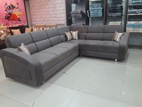 Living Room L Shape 6 Seater Sofa Set With Comfortable Cushioning
