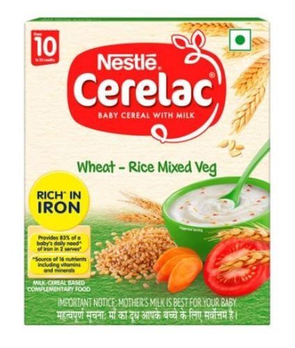 Nestle Cerelac Made With Wheat And Rice Mixed Veg For 10-12 Months Baby 