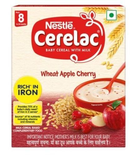 Nestle Cerelac Made With Wheat Apple For 6-12 Months Baby Rich In Iron 300g