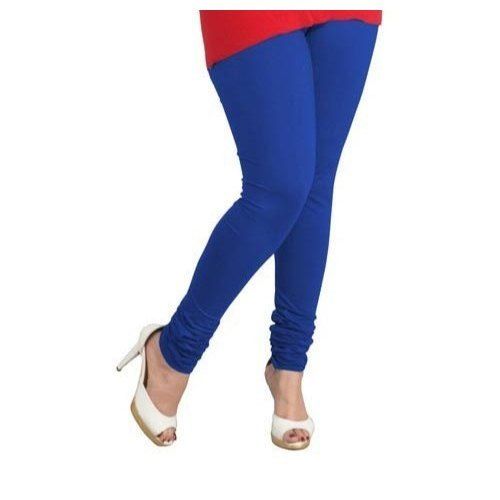 Plain Dark Blue Colour Churidar Cotton Legging With Light Weight And Normal Wash