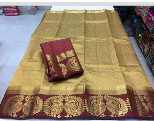 Art Silk Soft In Touch And Appealing Look, Very Comfortable Zari Bridal Wear Sarees With Blouse Piece