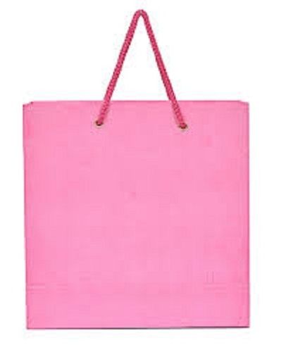 Pink Strong & Fashionable Reusable And Recyclable Biodegradable Paper Carry Bag (Pink)