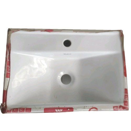 White Ceramic Table Top Rectangular Wash Basin For Kitchen And Bathroom Installation Type: Floor Mounted