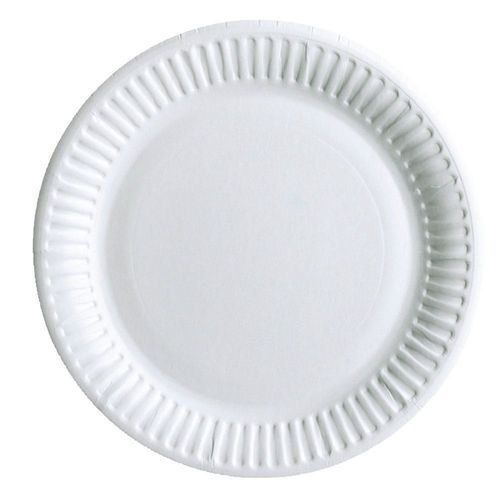 White Color Plain Disposable Paper Plate With Round Shape and 15 Inch Size