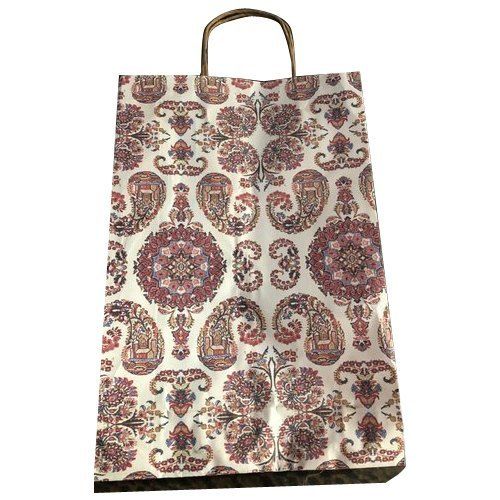 100% Recycled Paper, Stylish And Light Weight Designer Print Carry Bag