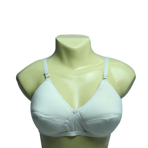 Plain Comfortable And Soft Fabric Ladies White Color Thin Strap