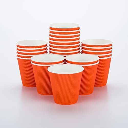 Ripple Wall Eco Friendly Safe And Hygienic Orange Disposable Paper Cups