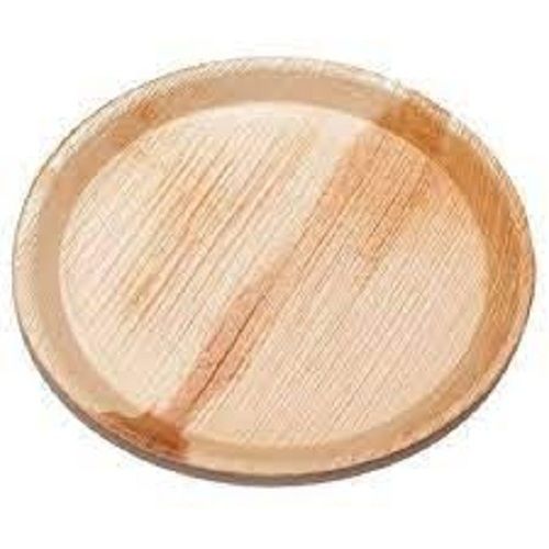 14 Inch Brown Color Plain Disposable Areca Leaf Plate With Easily Recyclable