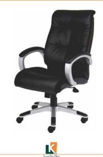 Machine Made Boss Office Products Double Plus Ergonomic Bonded Leatherplus High Back Chair, Black And Silver