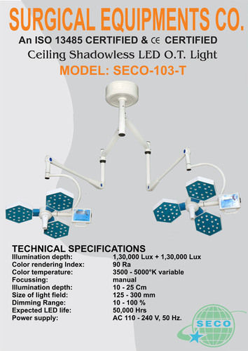 Ceiling Shadowless Modular Hospital LED OT Lights