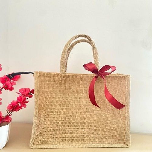 Eco-Friendly, High Quality And Reusable Brown Jute Bag For Multipurpose Use Size: 12 Inch