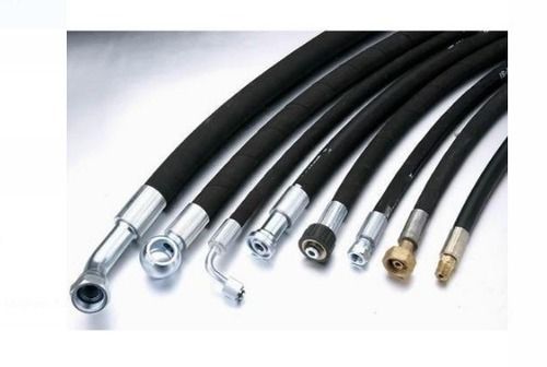 High Pressure Hydraulic Rubber Hose Pipe With Metal End Back Color For Industrial Use Length: 1-10 Millimeter (Mm)