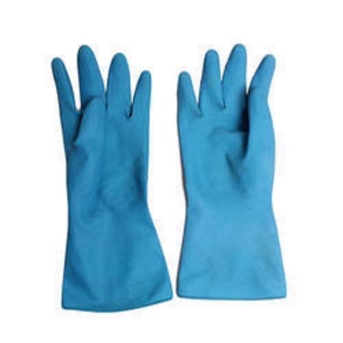 Full Finger Long Lasting Durable Solid Strong Plain Sky Blue Victor Washable Rubber Hand Gloves