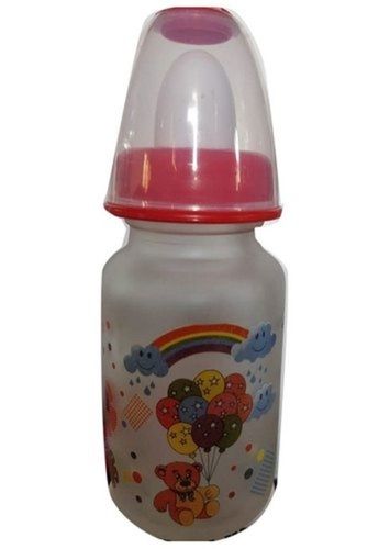 Red Color Matte Finish Baby Feeding Bottle With Glass Materials And Leak Proof