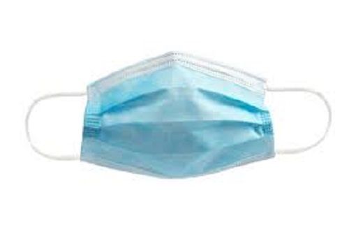 Sky Blue Dust Resistance Light Weight Cotton Non Woven 3 Ply Disposable Surgical Face Mask