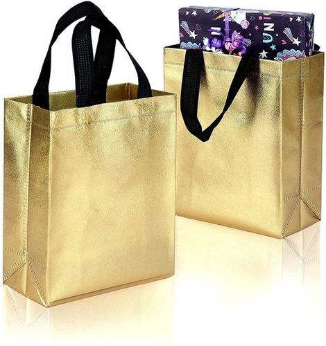 Eco-Friendly Loop Handled Reusable Plain Golden Non-Woven Carry Bags Bag Size: 22 X 26