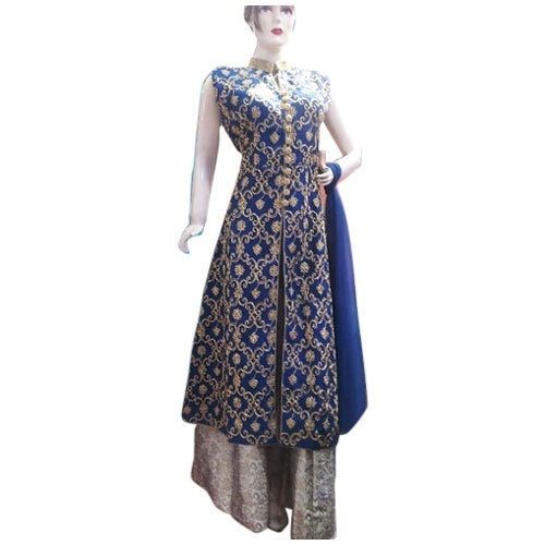 Palazzo Suit Brown And Blue Color In Pack, With Fancy Fabric, For Party, Events Decoration Material: Paint