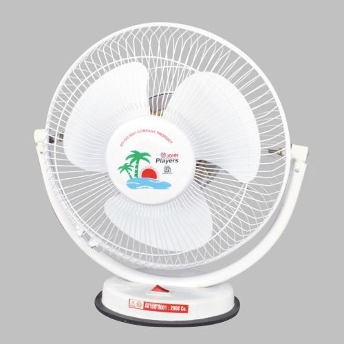 Portable And Lightweight White Plastic Jhon Players Table Fan With Three Blades Installation Type: Ceiling