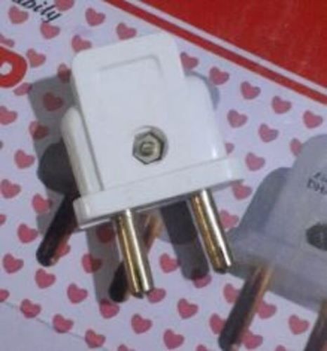 White Plastic Plug Two Pin Electrical Plug Pins 2.0 And Protect From Overheating Or Shorting