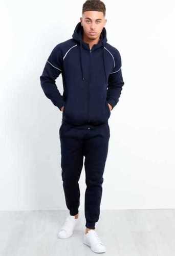  Comfortable Breathable And Washable Polyester Plain Blue Track Suit For Mens