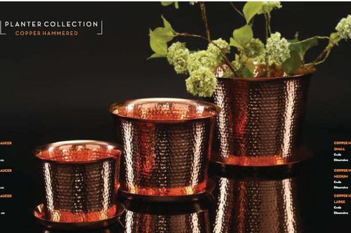 Decorative Indoor/outdoor Copper Hammered Planter