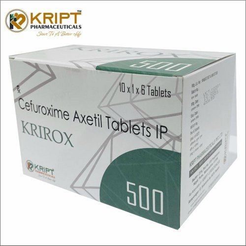 Krirox 500 Cefuroxime Axetil Antibiotic Tablet, 10X1X6 Box Pack Storage: Cool & Dry Place