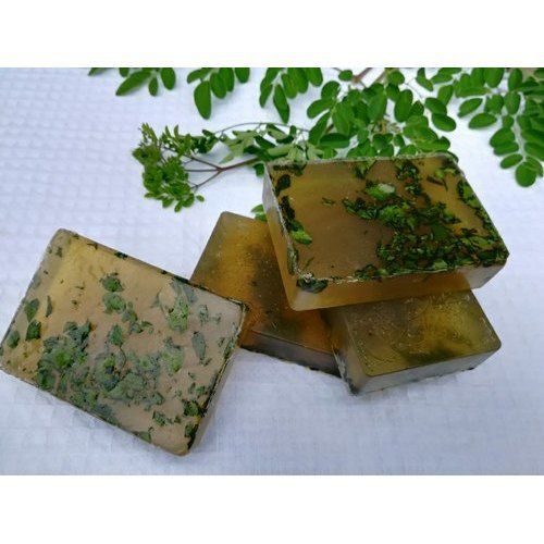 100 Percent Fresh And Herbal Rectangular Pebbles Moringa Herbal Soap With Antioxidants