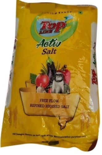 100% Pure White Topline Activ Refined Iodised Free-Flow Salt, Net Weight 1 Kg Packet