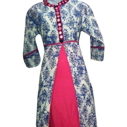 3/4 Sleeves Printed Pattern Party And Casual Wear Pure Cotton Ladies Kurtis