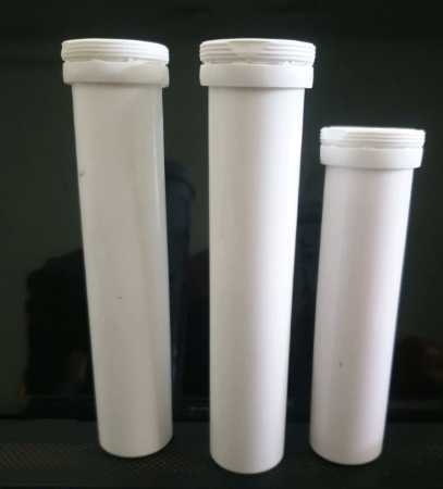 White Effervescent Tablet Tube With Spiral Desiccant Caps