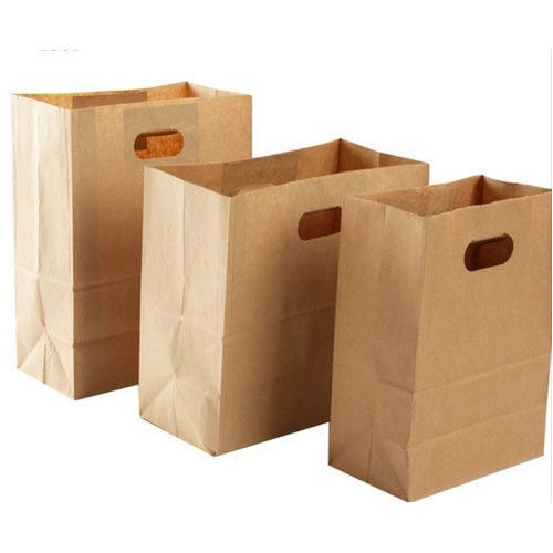 Light Weight, Long Lasting And Perfect For Everyday Use Plain Brown D Cut Paper Bags