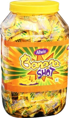 Sweet And Delicious Taste Allwin Yellow Banana Shot Candy Fat Contains (%): 5 Grams (G)