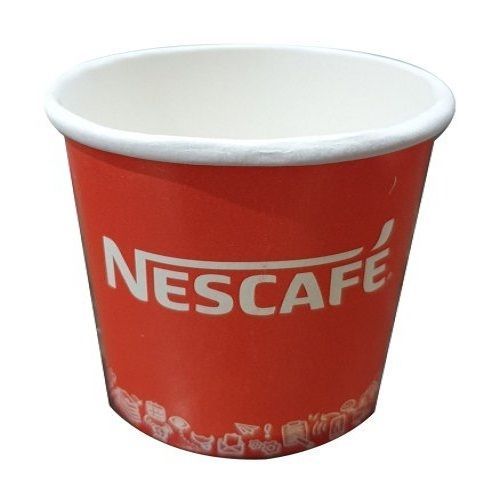 Light Weight Biodegradable And Sustainable Red Printed Disposable Paper Cup For Hot Coffee And Tea