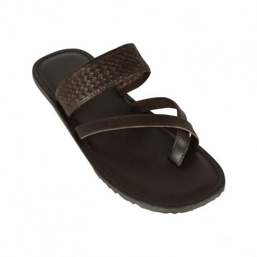 Summer Brown Color Leather Mens Slipper, Sizes Available 6 -10