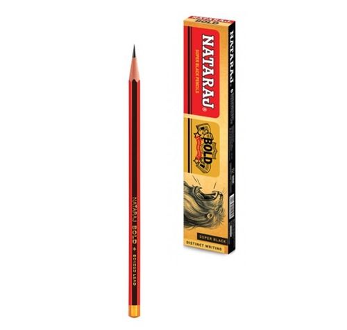 Black Red Eco-Friendly Bold Nataraj Pencils Used As Implement For Writing And Drawing