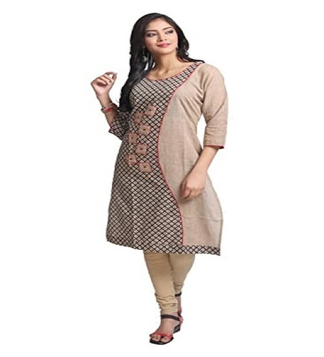 100% शुद्ध कॉटन सॉफ्ट और आरामदायक सुंदर प्रिंटेड कैज़ुअल वियर लेडीज़ कुर्ती बस्ट साइज़: 12 इंच (इंच)