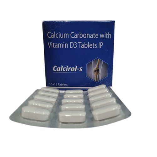 Calcirol-S Calcium Carbonate With Vitamin D3 Tablets Ip, 10x15 Blister Pack