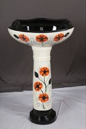 बाथरूम सिंक, लगाने में आसान लुक शाइनिंग डिज़ाइनर ब्लैक ऑरेंज और व्हाइट वॉश बेसिन