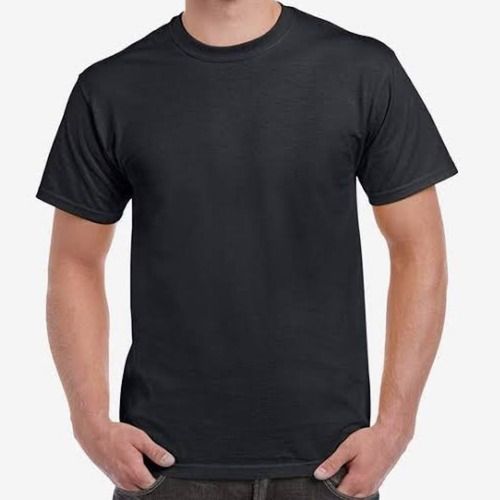 Mens T Shirt In Black Color And Cotton Fabric For Casual Wear Occasion Age Group: Adults