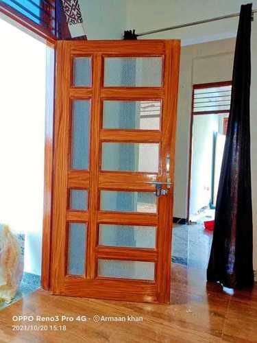 Teak Wooden Door With Glass Finished For Home And Hotel Application: Interior