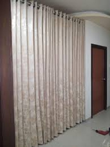 100% Cotton Printed Window Eyelet Curtain - 5 Feet, White, Handmade Flax | Anti-Bacteria, Eco Friendly, Light Filtering